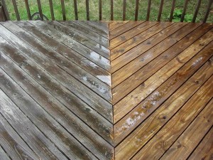 wood deck cleaning